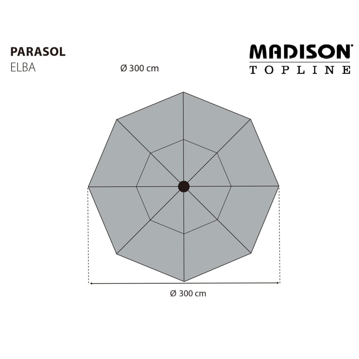 MADISON 447156 Grau Sonnenschirm