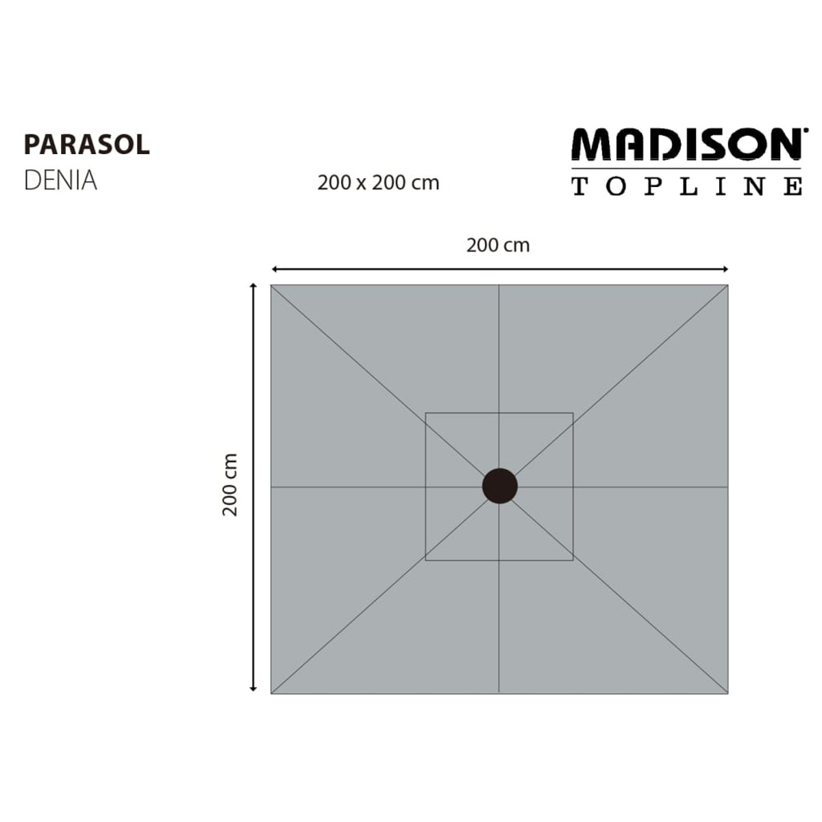 MADISON 447152 Sonnenschirm, Grau