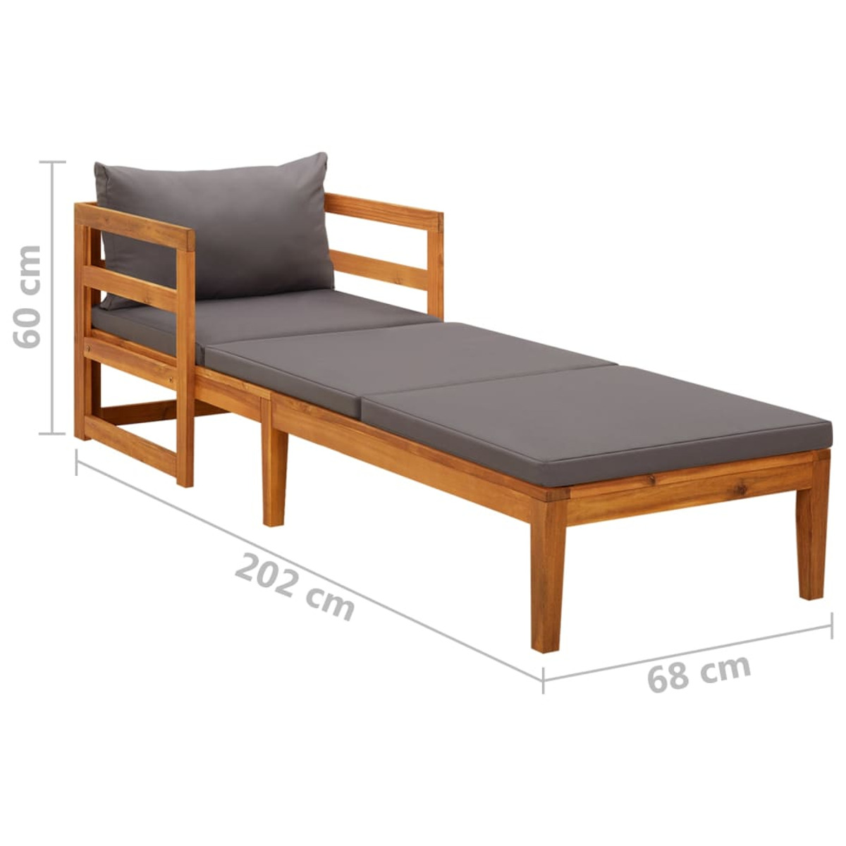 VIDAXL Grau 316317 Sonnenbett,