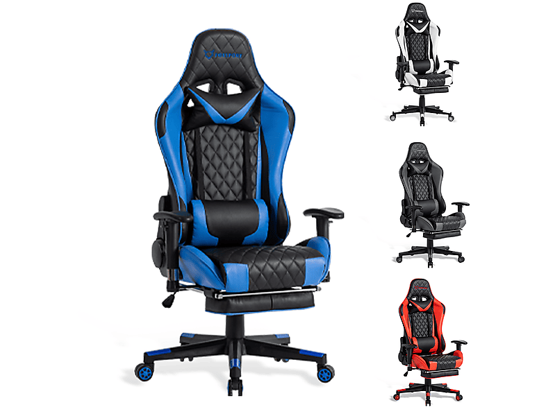 FOXSPORT mit Beinstütze Blau Gaming-Stuhl, blau