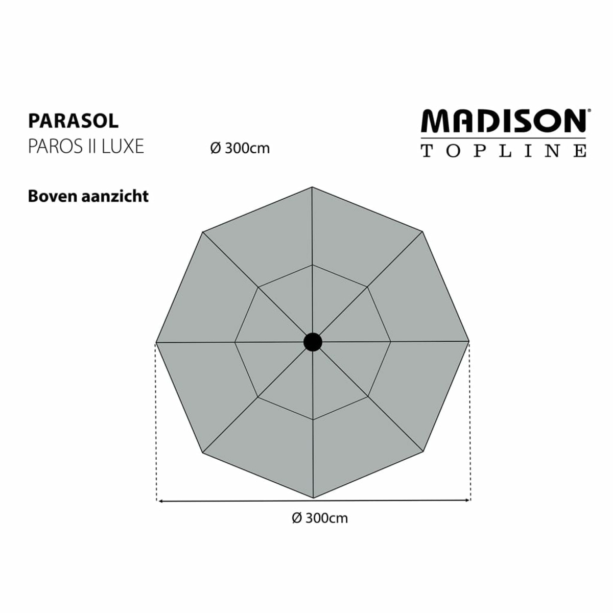 MADISON 434706 Sonnenschirm, Grau