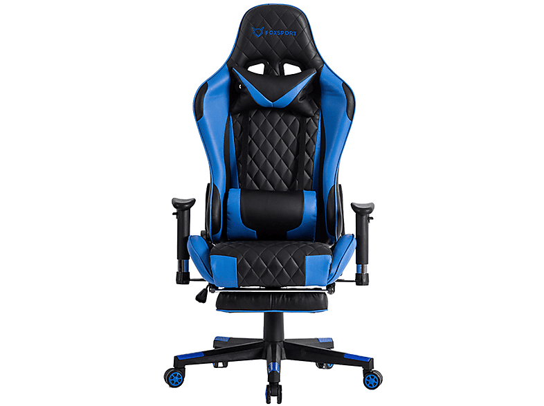 blau blue Gaming-Stuhl, leg with chair FOXSPORT gaming rest