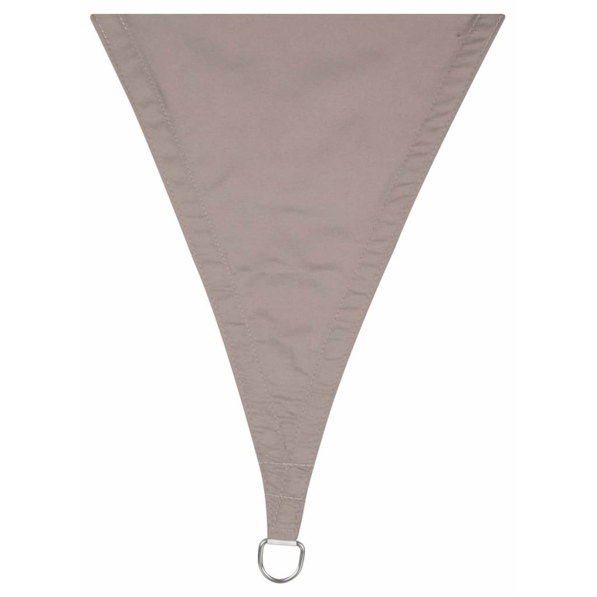 Vela ombreggiante triangolare color talpa con anello metallico.