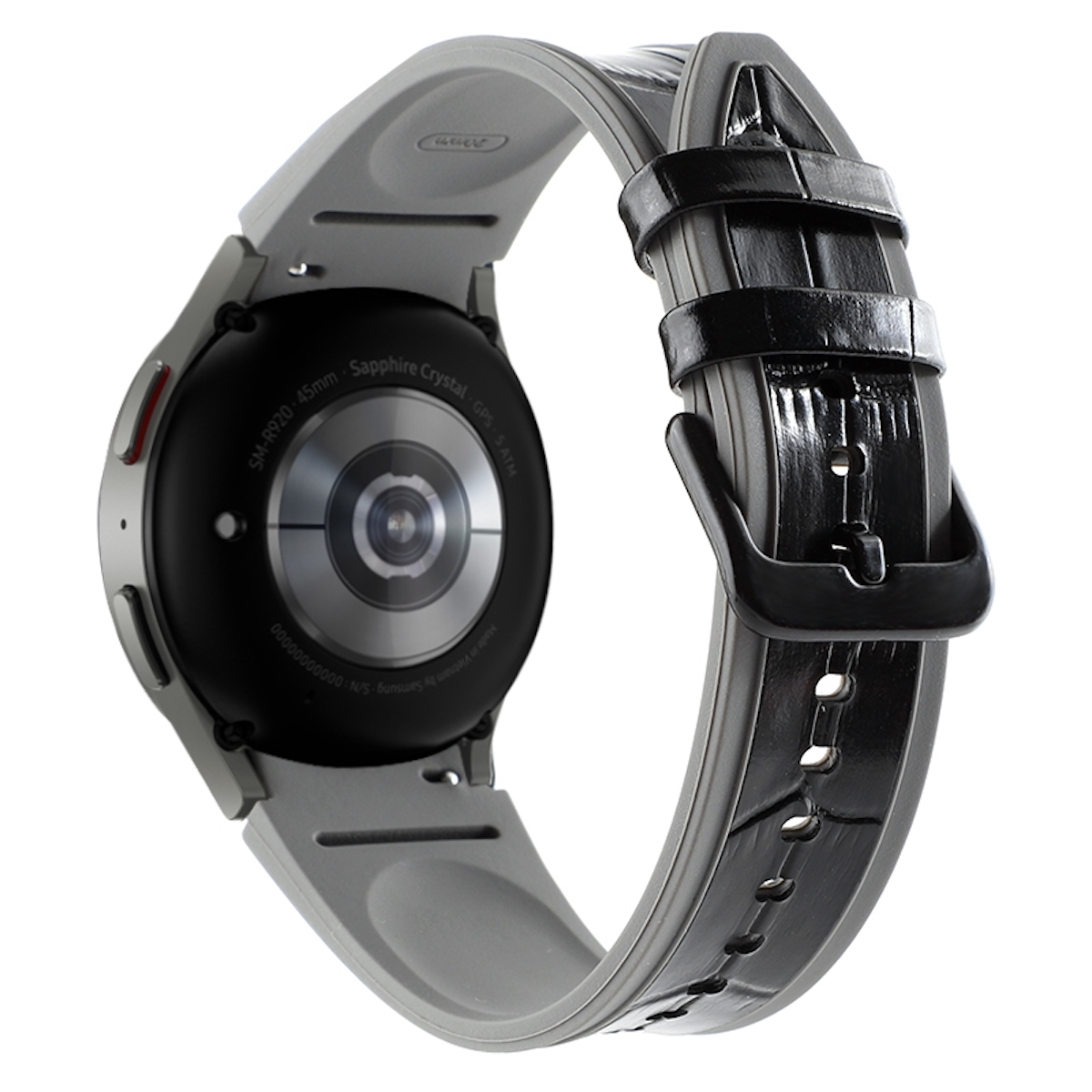 / / 5 Silikon / 4 44 Watch 45mm, Amband Grau und aus Samsung, 6 Schwarz Kunststoff / mm 5 Pro WIGENTO Ersatzarmband, Galaxy Watch zweifarbig, 40