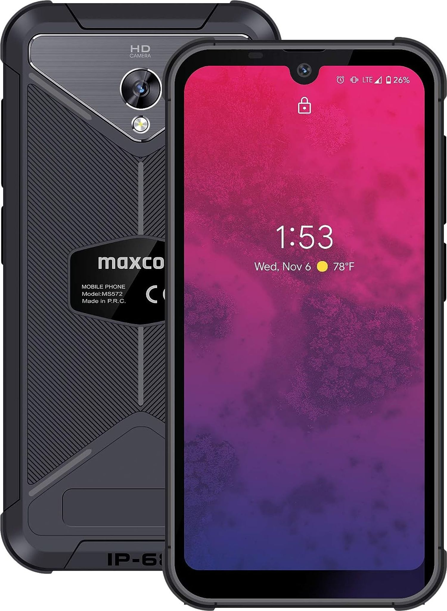 MS Schwarz 4G 572 MAXCOM Smartphone,