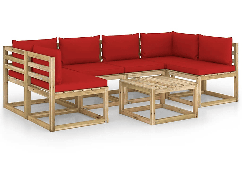 Stuhlset, Gartentisch- VIDAXL und Rot 3065131