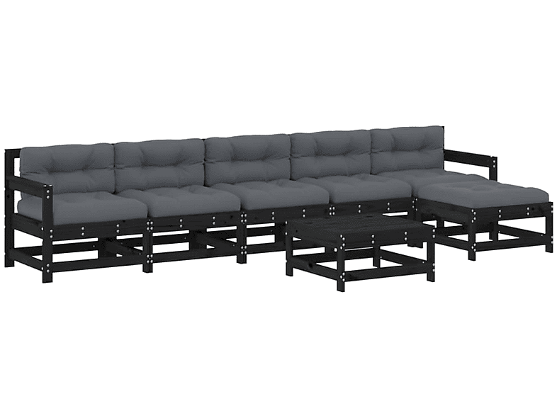 VIDAXL 3185973 Gartentisch- und Stuhlset, Schwarz