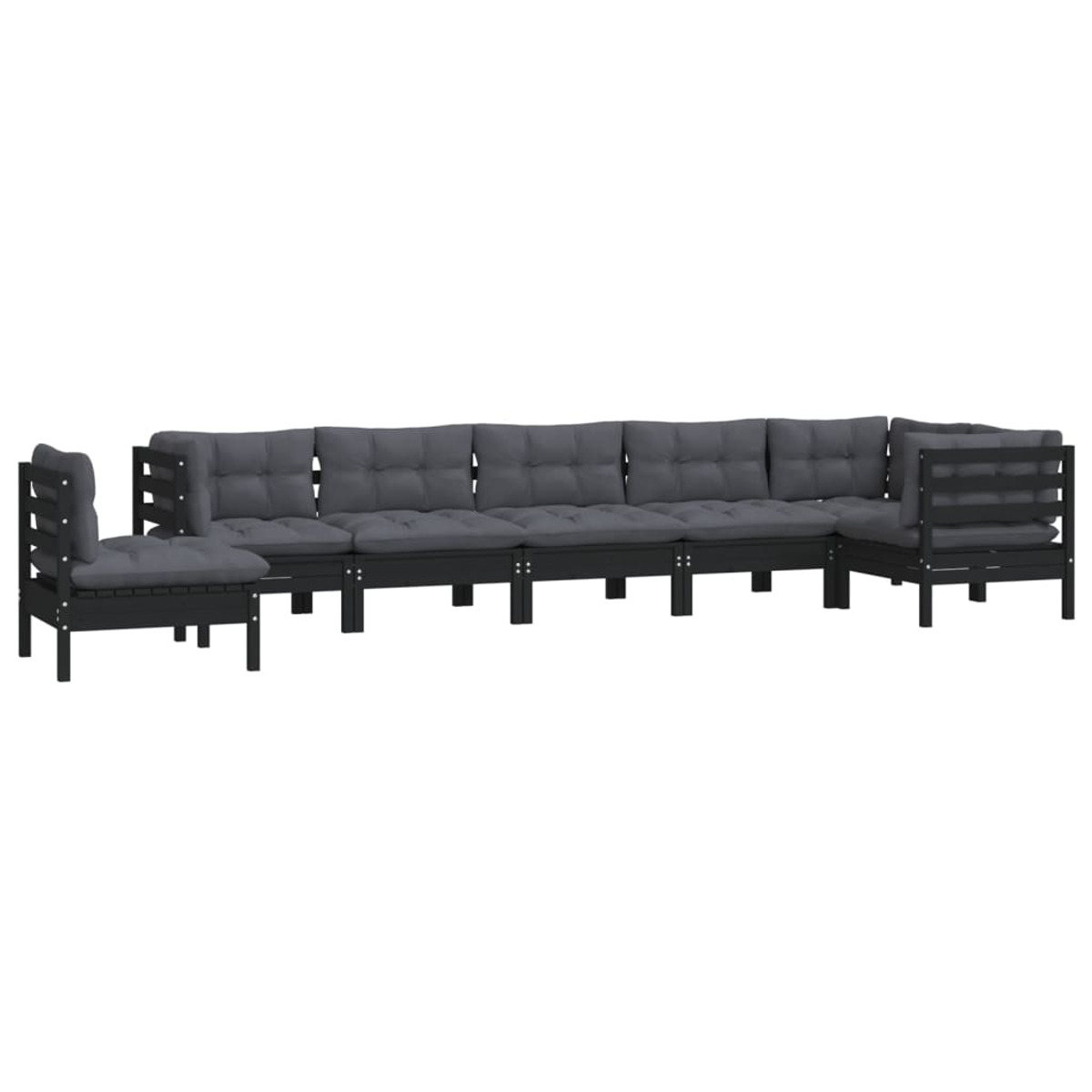 VIDAXL 3096735 Gartentisch- und Stuhlset, Schwarz