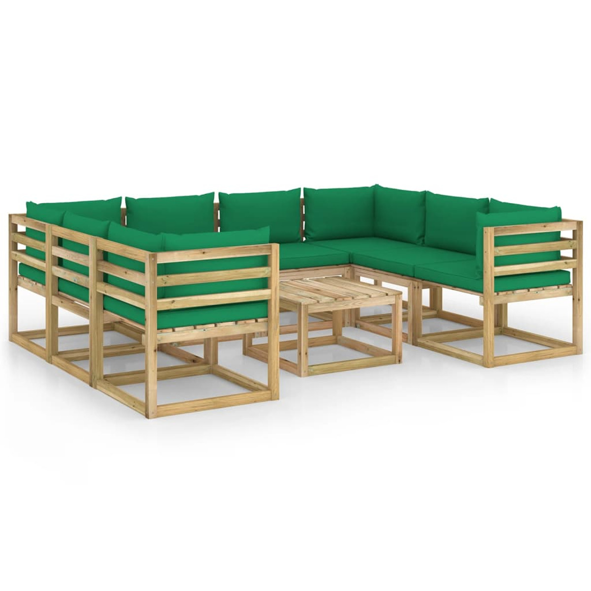 VIDAXL Gartentisch- 3065102 Stuhlset, Grün und