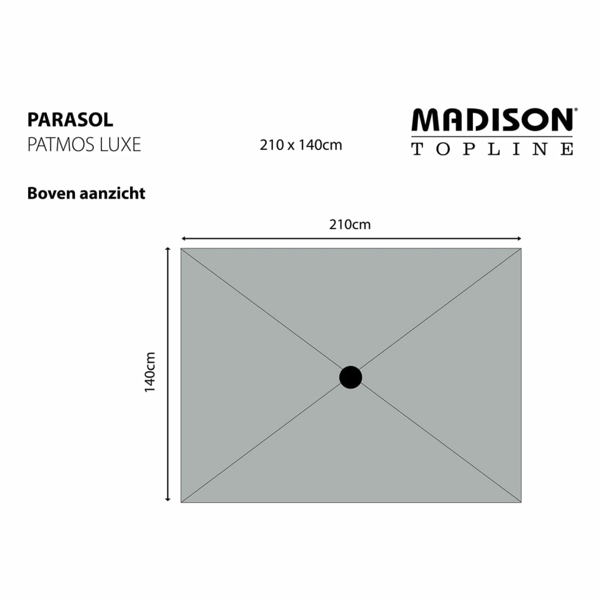 MADISON 418775 Grau Sonnenschirm