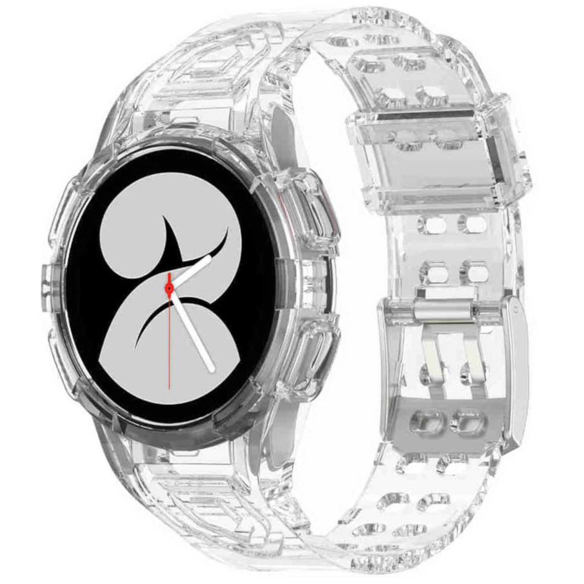 Transparent Ersatzarmband, Hülle, / Kunststoff 44mm, Samsung, WIGENTO 4 Armband Galaxy Silikon Gehäuse-Schutz mit Watch