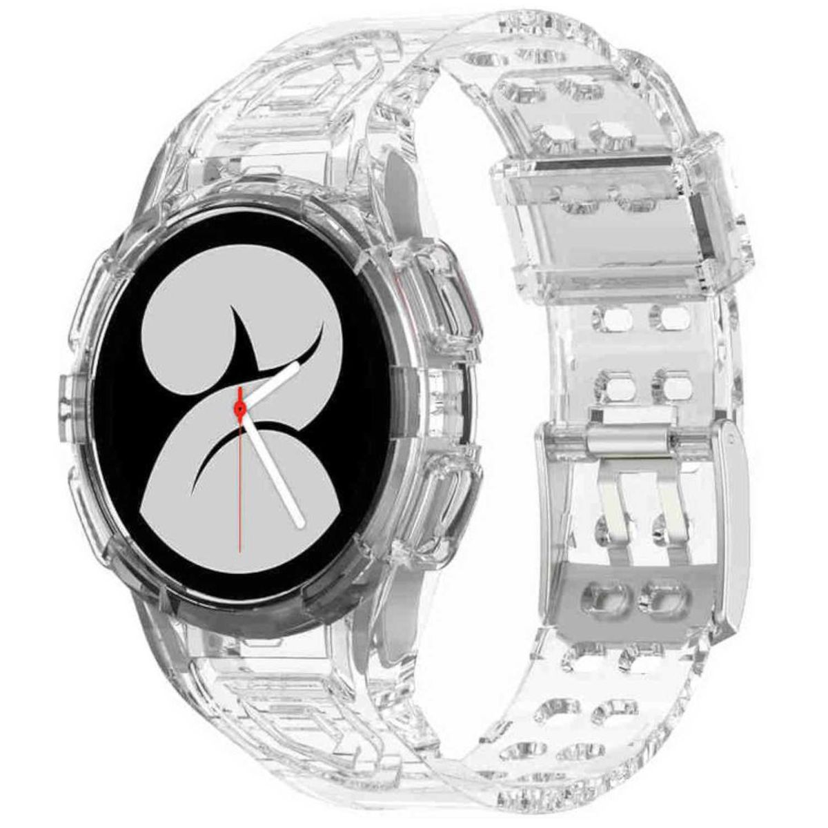 Watch Gehäuse-Schutz Kunststoff 44mm, 4 Transparent Samsung, / Armband Silikon WIGENTO Ersatzarmband, Galaxy Hülle, mit