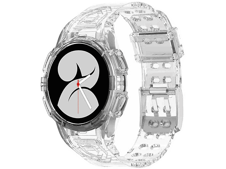 / Gehäuse-Schutz Transparent Watch mit 44mm, Kunststoff Ersatzarmband, Hülle, Silikon Armband Samsung, 4 Galaxy WIGENTO