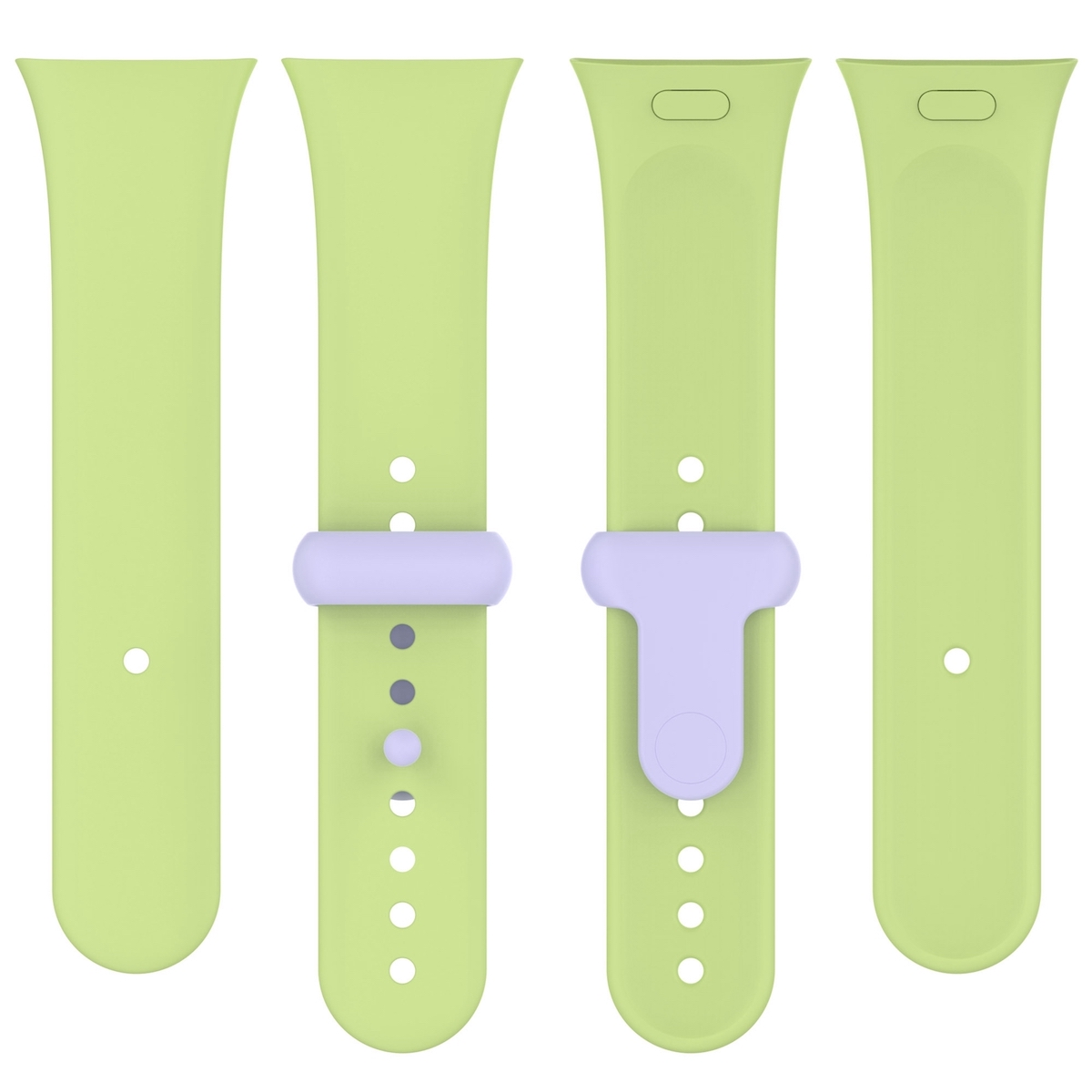 3, Lila Silikon Design / Grün Kunststoff Redmi Watch praktischem farbigem Band Ersatzarmband, Verschluss, / WIGENTO Xiaomi, Sport mit