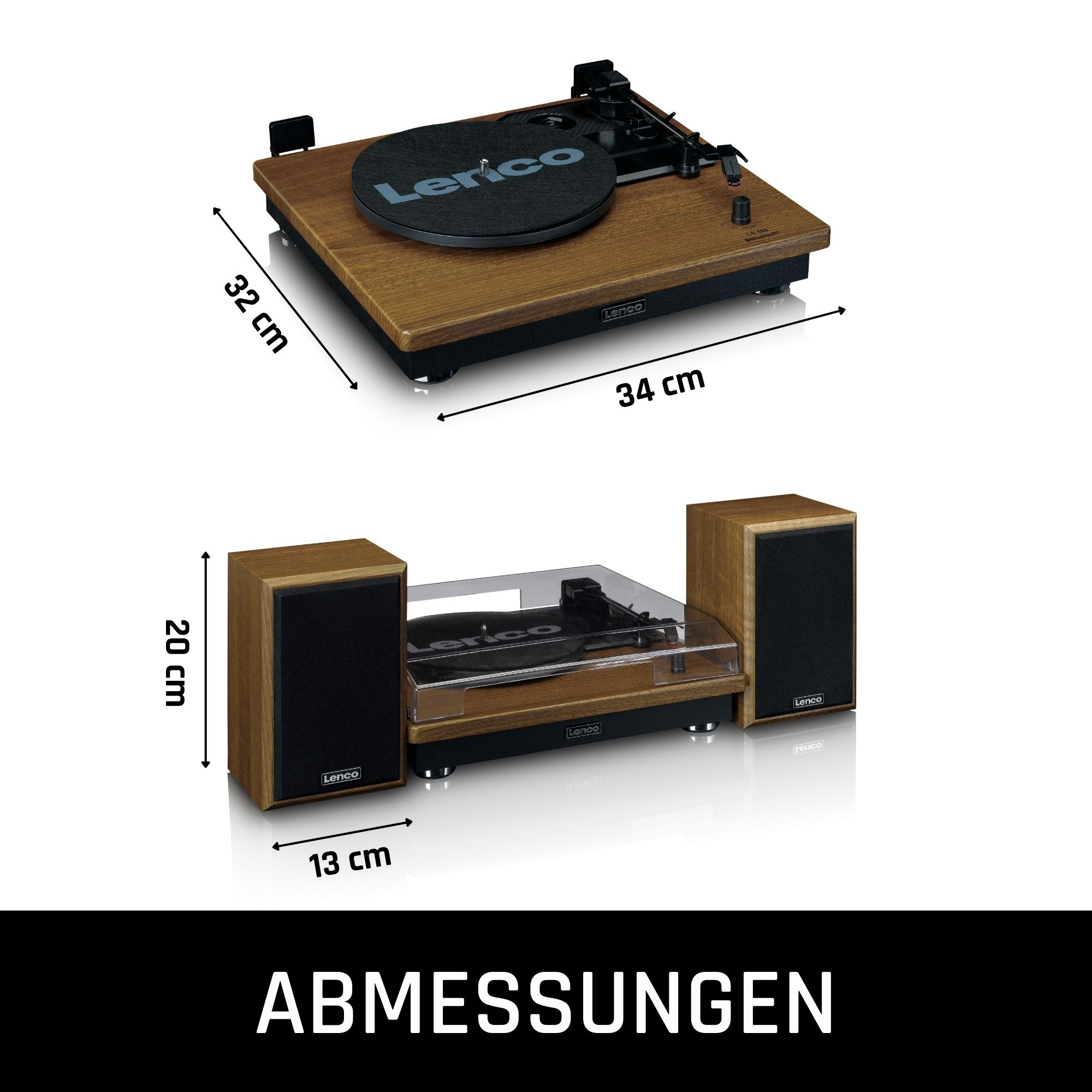 Gramofon LENCO LS-100WD Czarny, Dąb