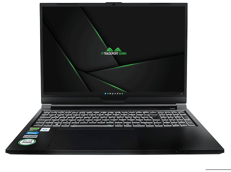 IT-TRADEPORT JodaBook NVIDIA 16 mit N16, Schwarz 4060, RTX eingerichtet, GeForce fertig 165Hz, Intel® \'Gaming\' 16 Notebook Zoll GB SSD, Core™ 2000 GB RAM, i9 Prozessor, Display