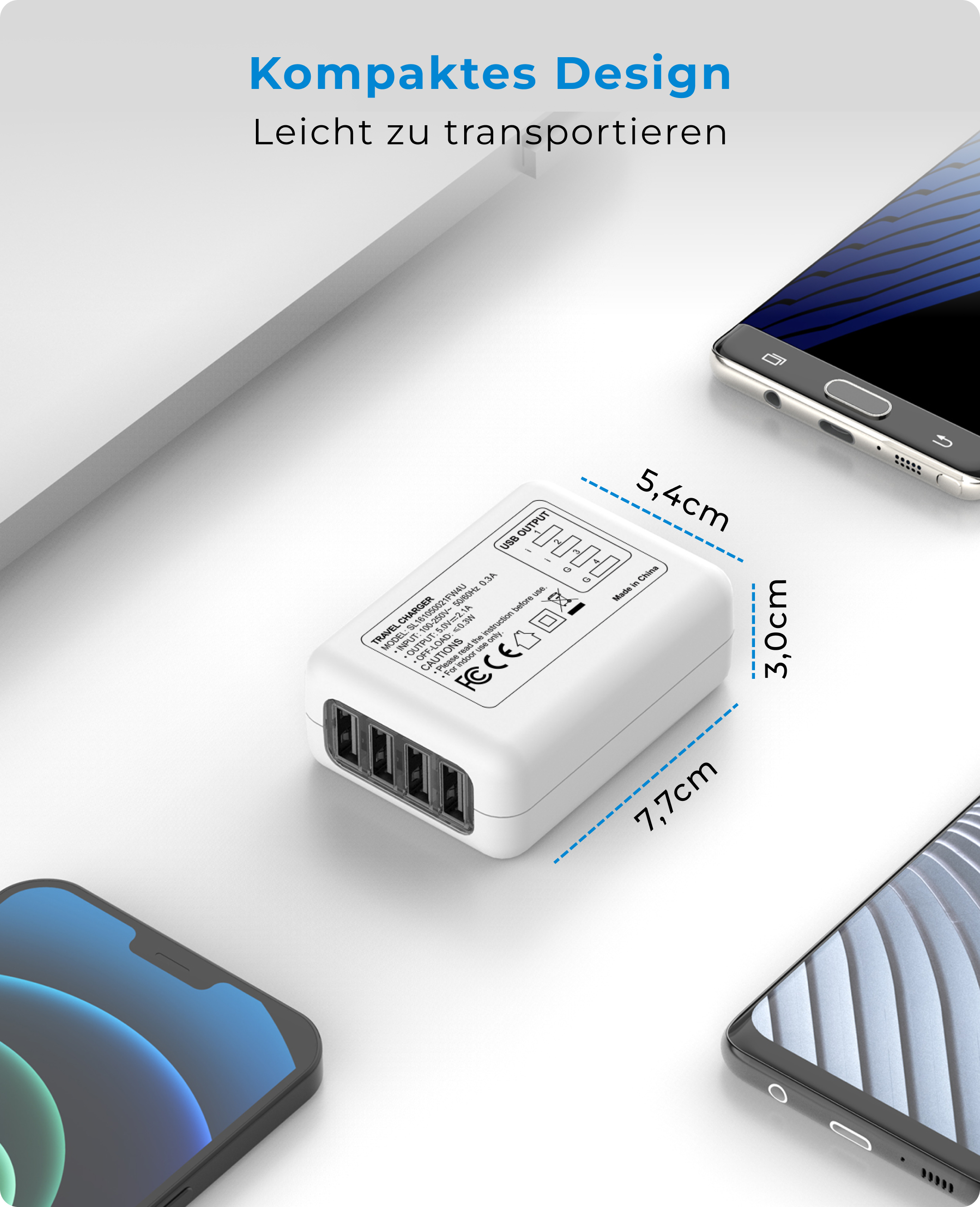 4 Australien USB-A, VOOMY Reiseadapter Weltweit, USA Länder, 170+ Europa Mexiko