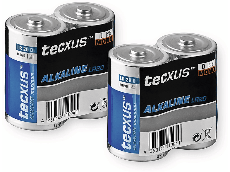 Stück Alkaline, 2 Mono-Batterie-Set Alkaline TECXUS Batterien