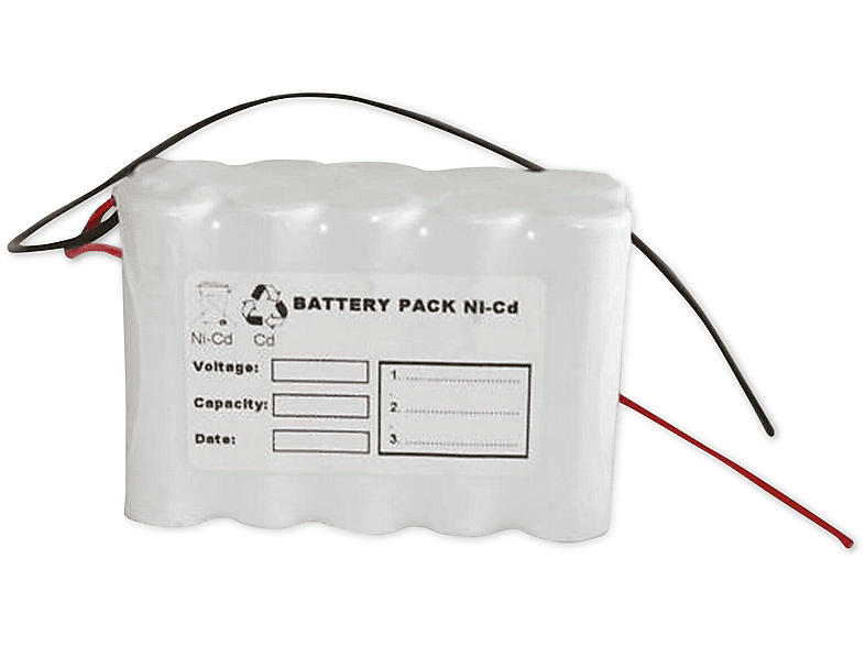 Q-BATTERIES Akku-Pack, 12 V, 800mAh, NiCd F5x2, 10xAA HT-Zellen mit Kabel Nickel-Cadmium Akku-Pack
