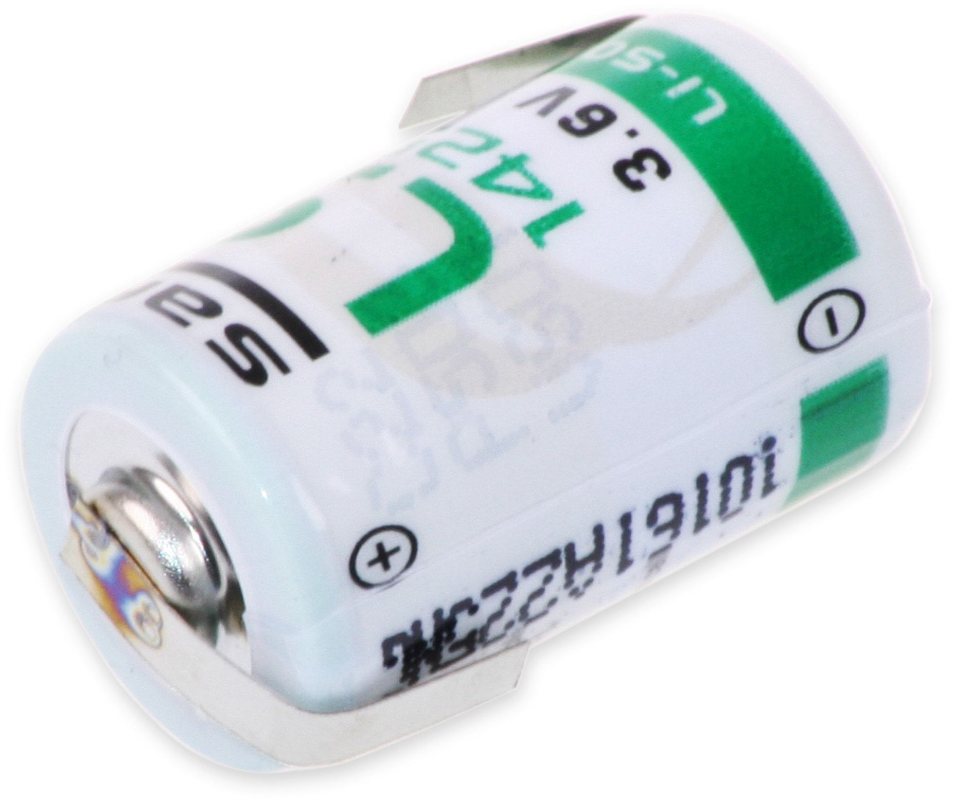 Batterie Z-Lötfahne, (Li-SOCl2) mit SAFT Lithium-Batterie mAh 1200 V-, LS Lithium-Thionylchlorid 3,6 14250-CNR, 1/2AA,