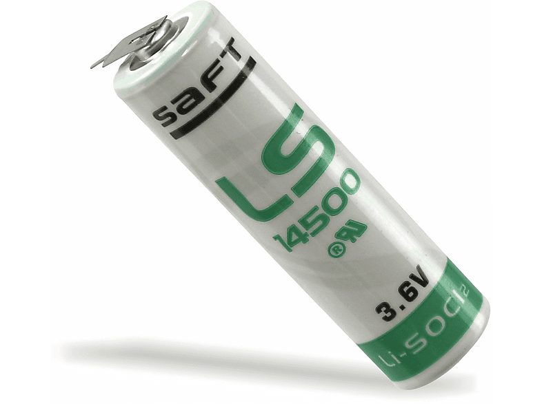 SAFT LithiumBatterie LS 145002PF, AA, 1/1 Print +/, 3,6 V, 2600 mAh