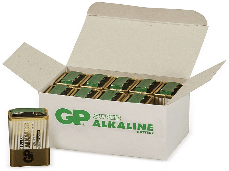 GP 9V-Block-Batterie-Set SUPER Alkaline 10 Stück Alkaline Batterieset