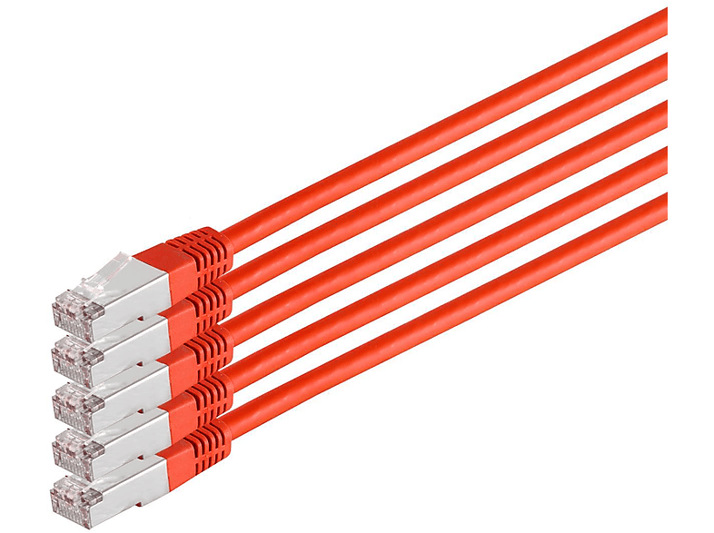 KABELBUDE Patchkabel cat 6 S/FTP PIMF HF VE5 rot 0,25m, Patchkabel RJ45, 0,25 m
