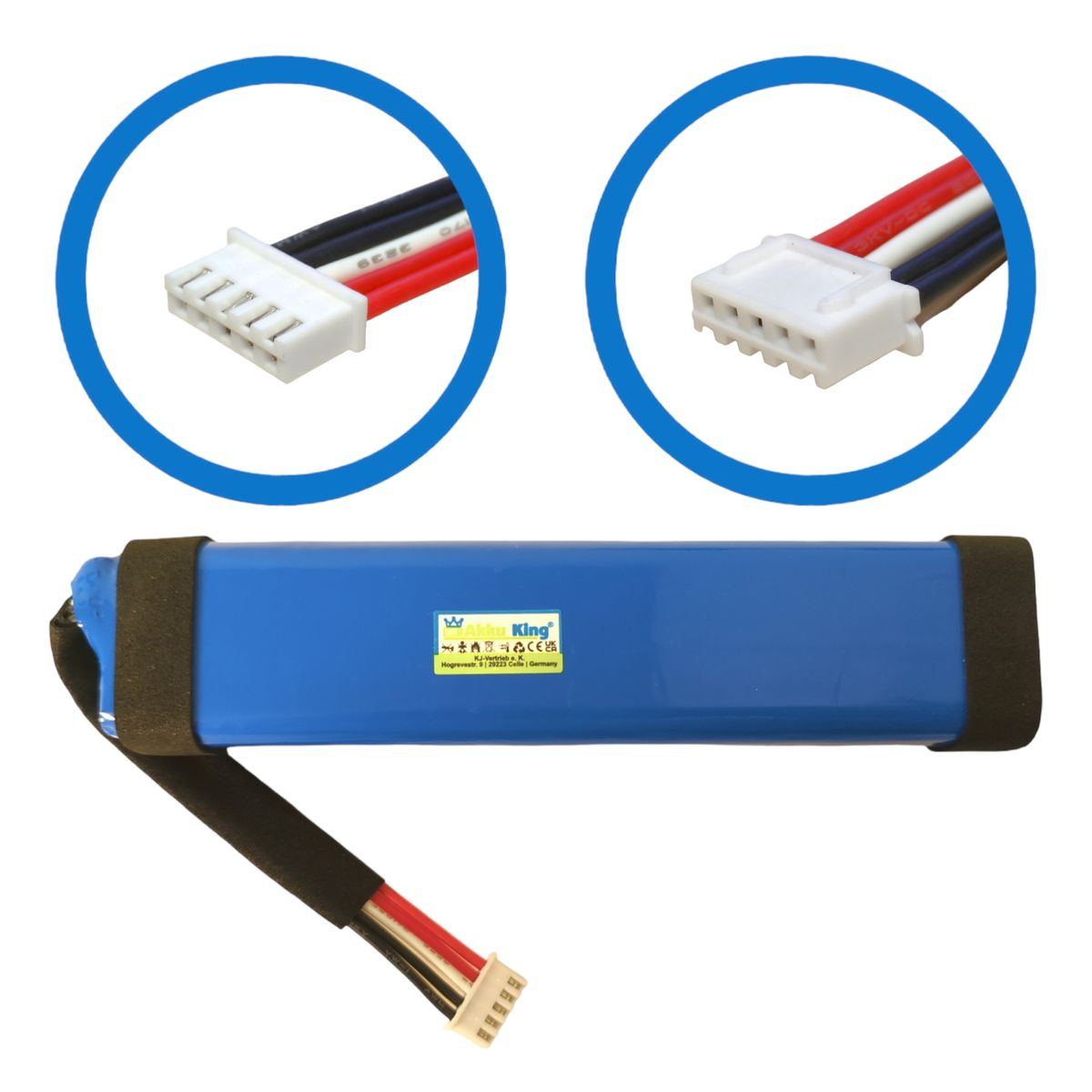 AKKU-KING Geräte-Akku, Li-Polymer Volt, GSP0931134 Akku mit 7.4 kompatibel JBL 5000mAh