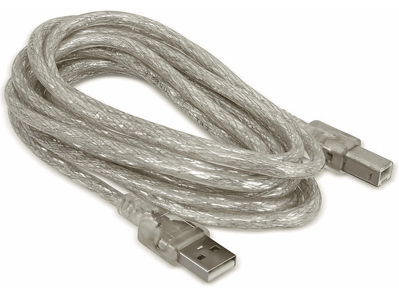 GOOBAY USB 2.0 Anschlusskabel, 3 m, transparent, Kabel, 3 m | home