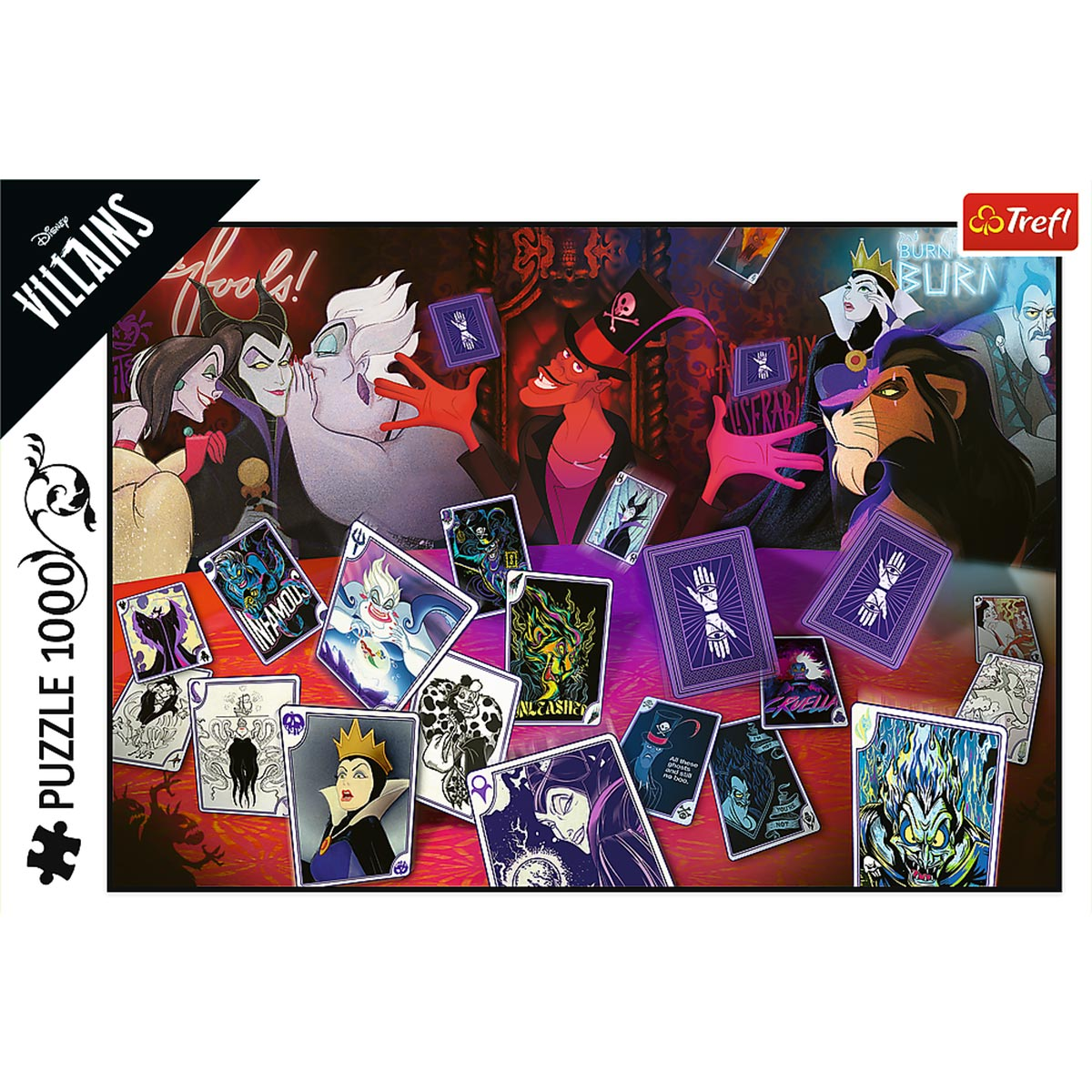 TREFL Disney Villains - Puzzle 1000 Nur Karten gute Teile Puzzle