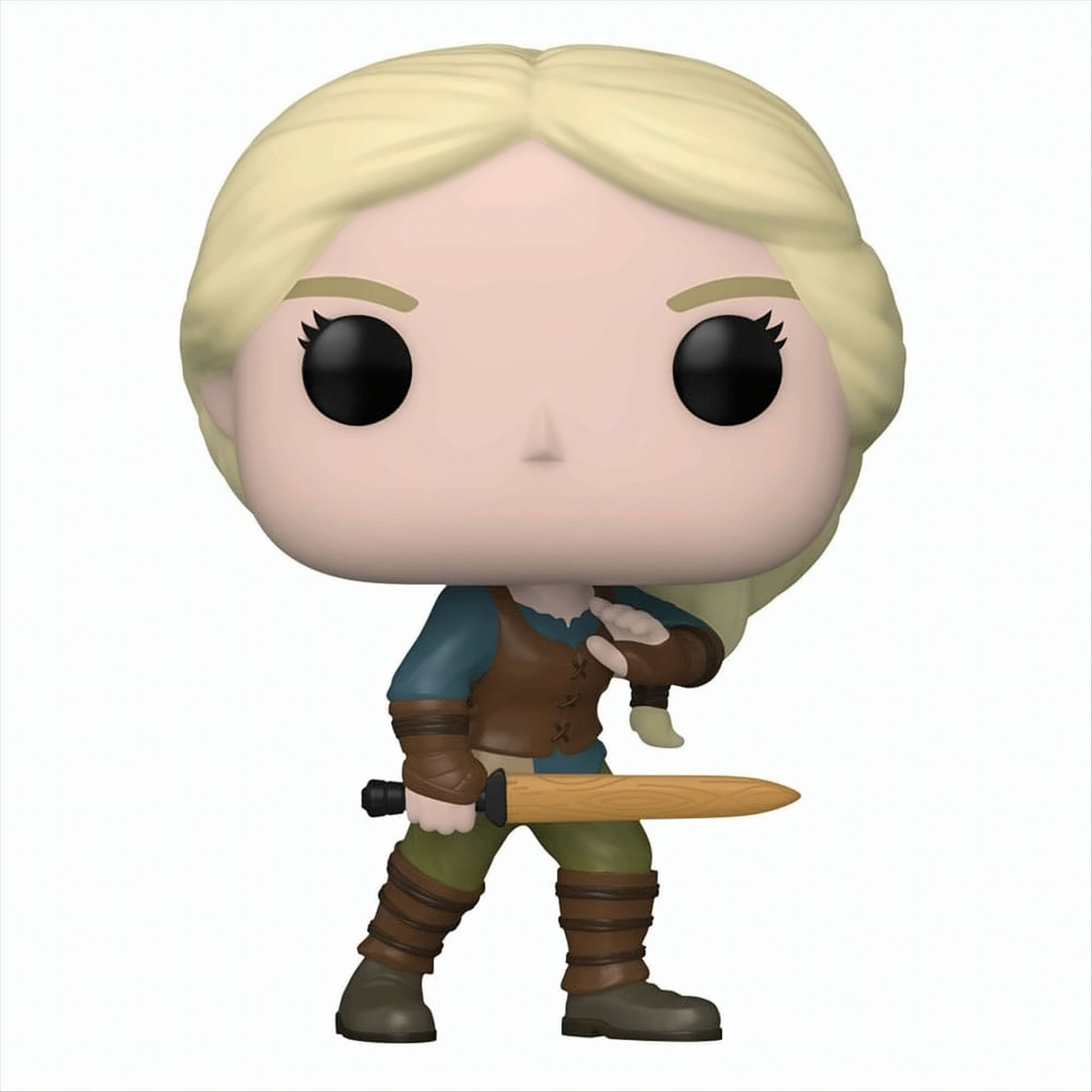 Eine Funko Pop Figur einer weiblichen Figur mit einem Schwert.