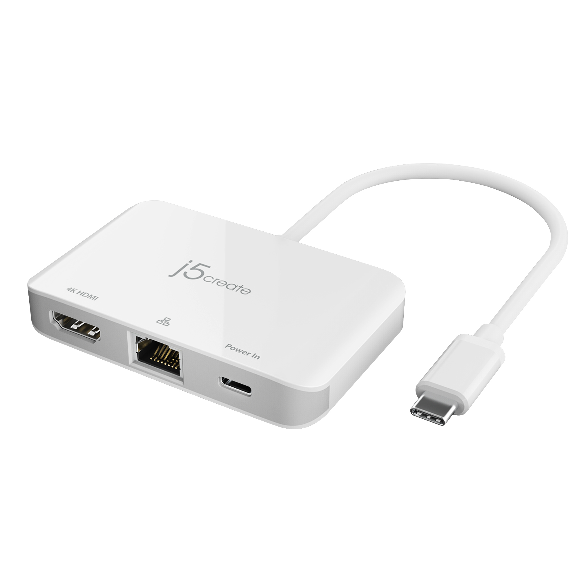 USB-C-zu-4K-HDMI Ethernet-Adapter, JCA351-N Weiß J5CREATE