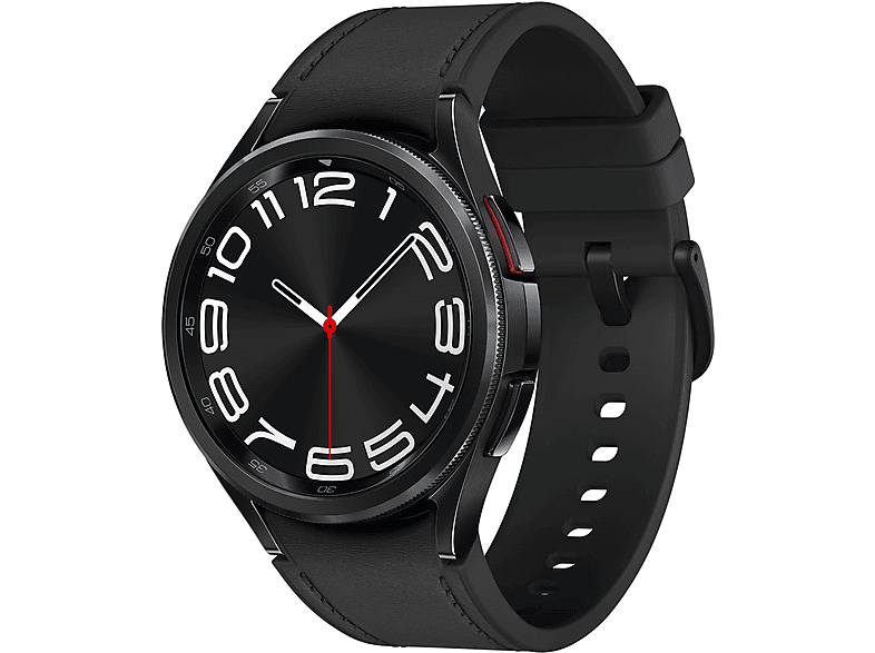 SAMSUNG Galaxy Watch 6 Classic Black 43mm EU Model Smartwatch Edelstahl Kunstleder, Breite: 20 mm, NEU