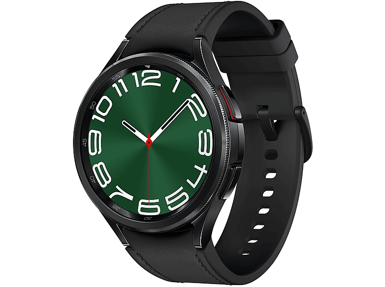 SAMSUNG Galaxy Watch 6 Classic Black 47mm EU Model Smartwatch Edelstahl Kunstleder, Breite: 20 mm, NEU
