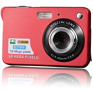 Cámara digital - SYNTEK Red Digital Camera 18 Megapixel Photo Video All-in-One Home Small SLR Selfie Card Digital Camera, 800 megapixel, 1280x720, rojo