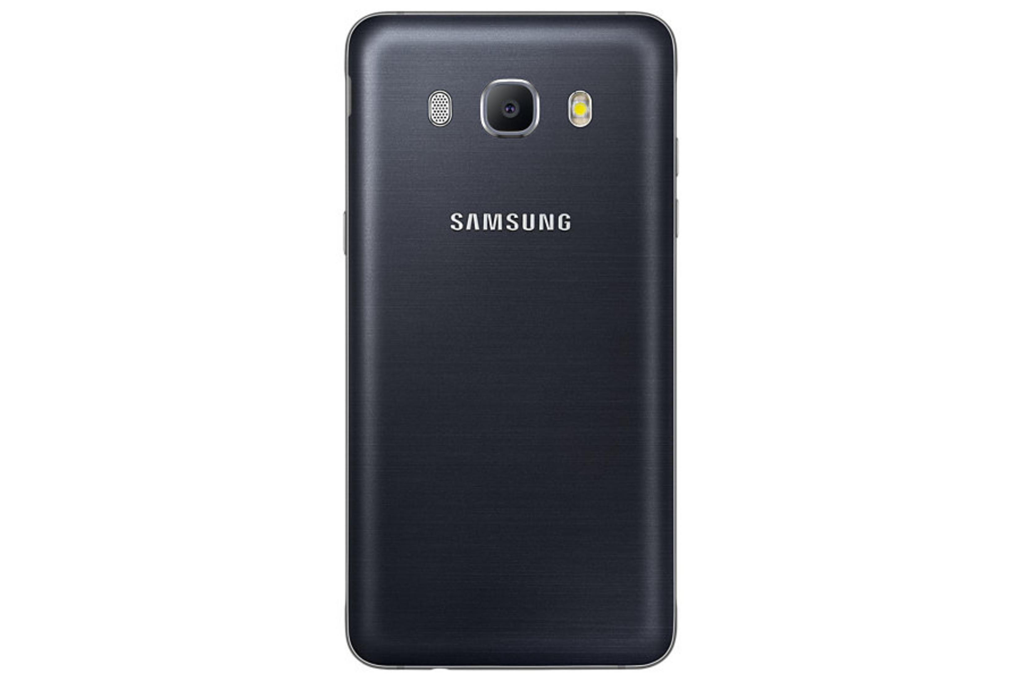 Rückseite eines schwarzen Samsung-Smartphones mit Kamera und Samsung-Logo.