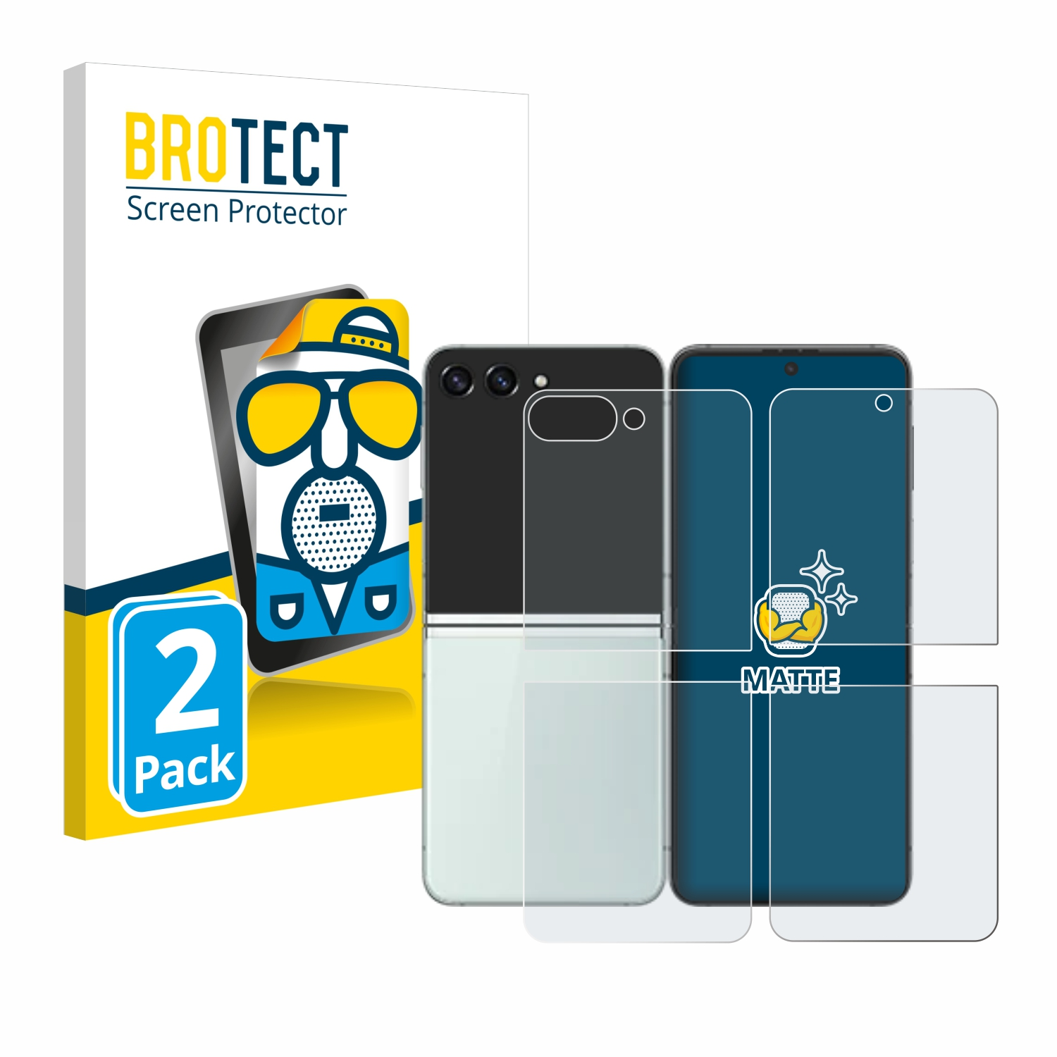 BROTECT 2x matte Schutzfolie(für Galaxy Flip Z 5) Samsung