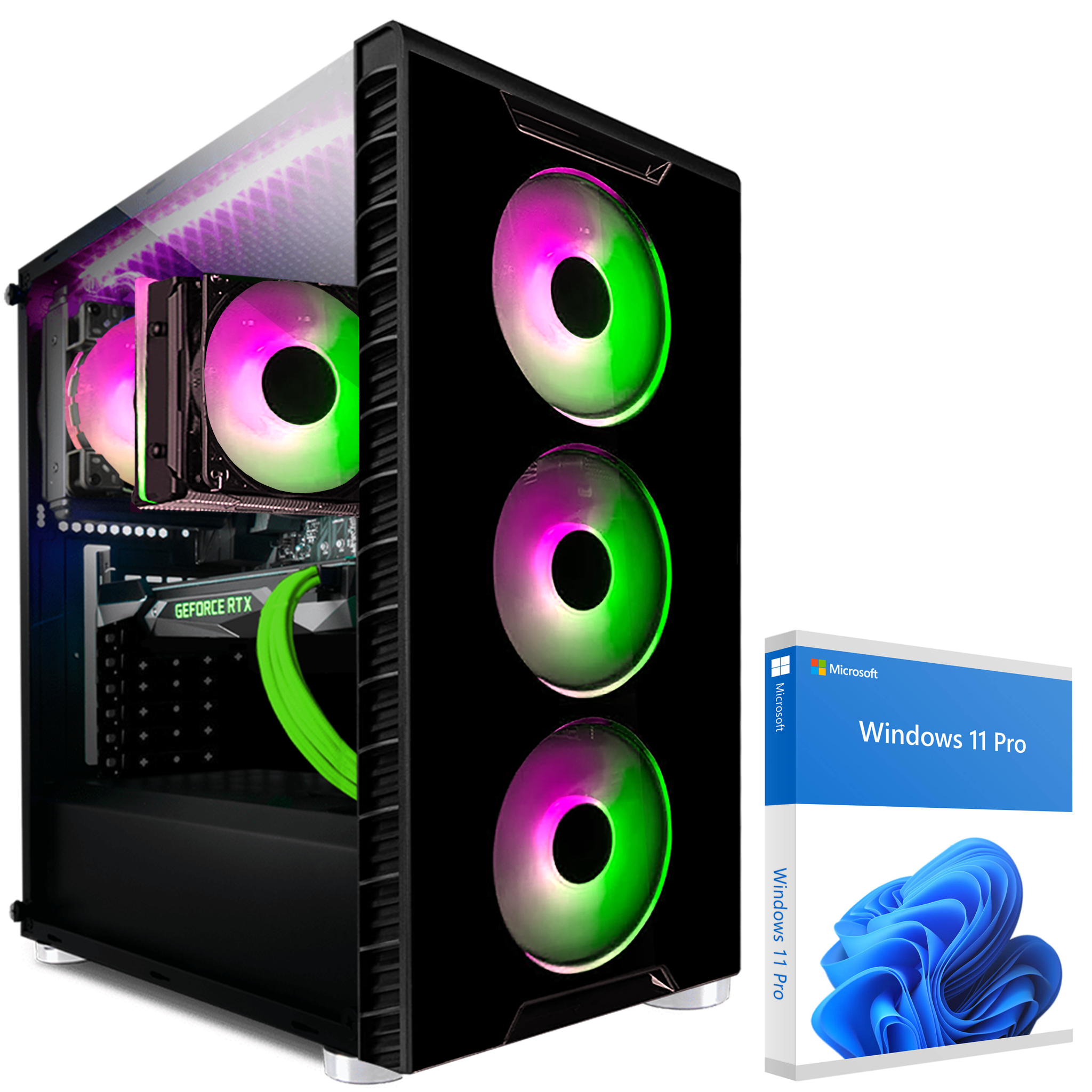 KRAFTPC AMD Ryzen7 5700X, Windows 11 GB Prozessor, RTX™ GB HDD, SSD, RAM, AMD Ti 1000 Ryzen™ NVIDIA PC mit GeForce GB 2000 GB , 32 Gaming 4060 Pro, 8 7