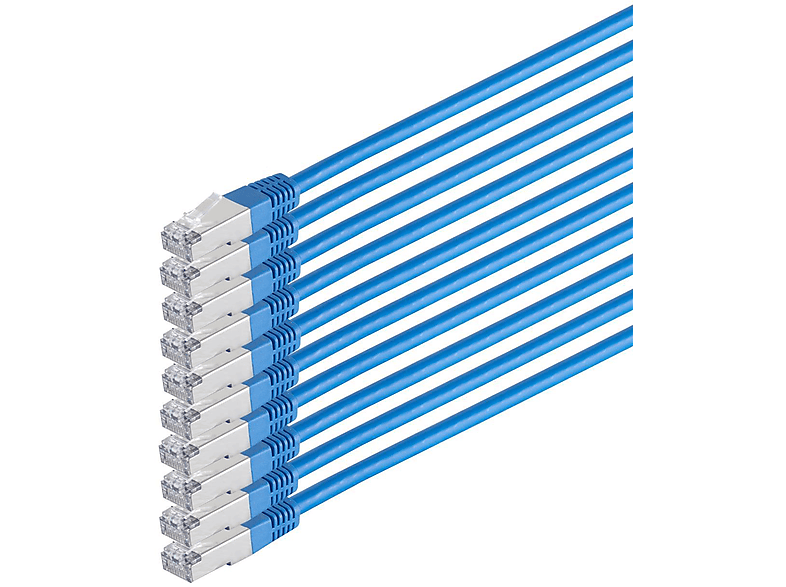 KABELBUDE Patchkabel cat 6 S/FTP PIMF 0,25 HF m 0,25m, VE10 Patchkabel RJ45, blau