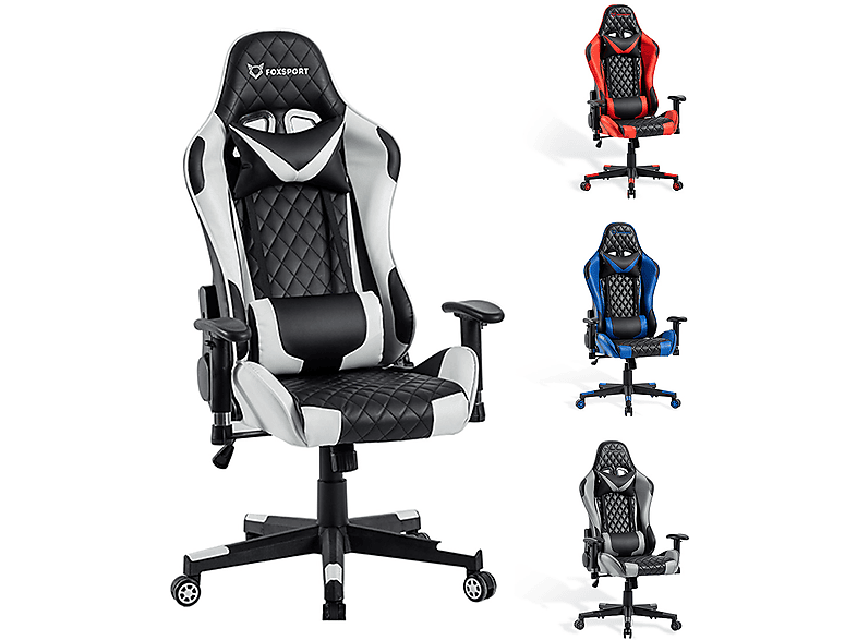 Silla gaming - FOXSPORT gaming chair white 3