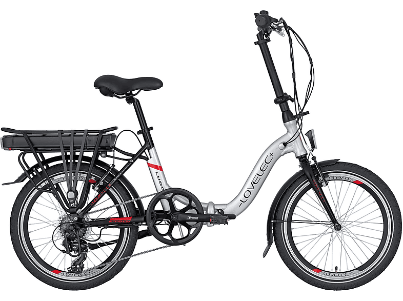 LOVELEC B400261 Kompakt-/Faltrad (Laufradgröße: 20 Zoll, Erwachsene-Rad, 360 Wh, Silber) | Unisex E-Bikes