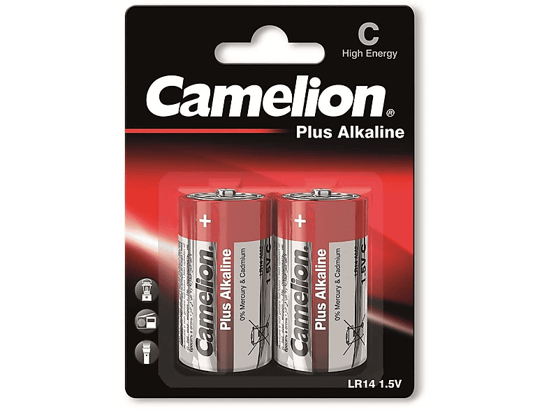 2 Batterie Alkaline LR14, Plus-Alkaline, Stück Baby-Batterie, CAMELION