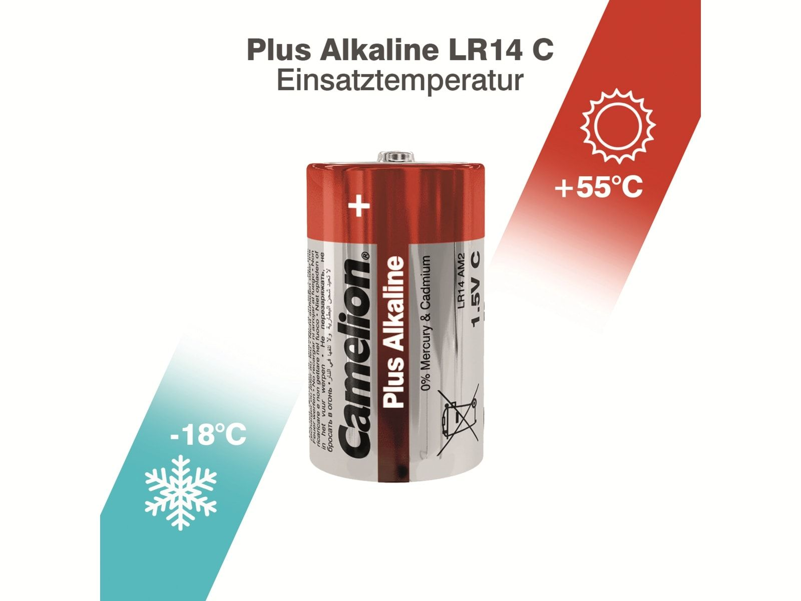 Stück Batterie CAMELION Plus-Alkaline, 2 LR14, Baby-Batterie, Alkaline