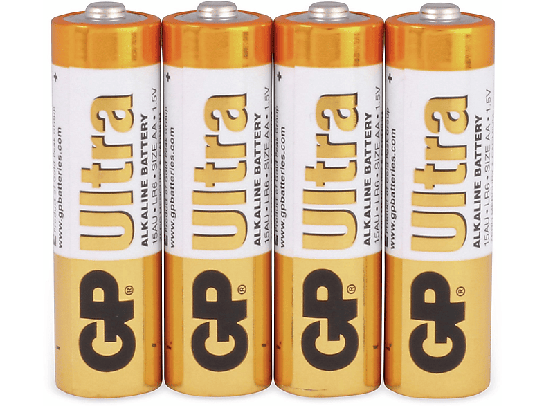 GP Mignon-Batterien ULTRA ALKALINE, 4 Stück Alkaline Batterien