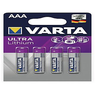 PILAS - VARTA Pila Ultra Lithium AAA 1,5V (blíster de 4 pilas)