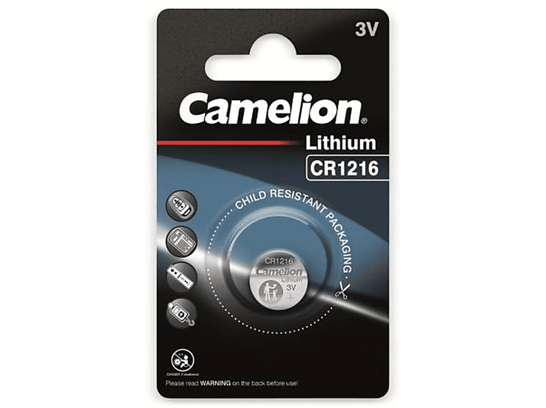 CAMELION St. CR1216, Lithium-Mangandioxid (Li-MnO2) Knopfzelle Knopfzelle 1