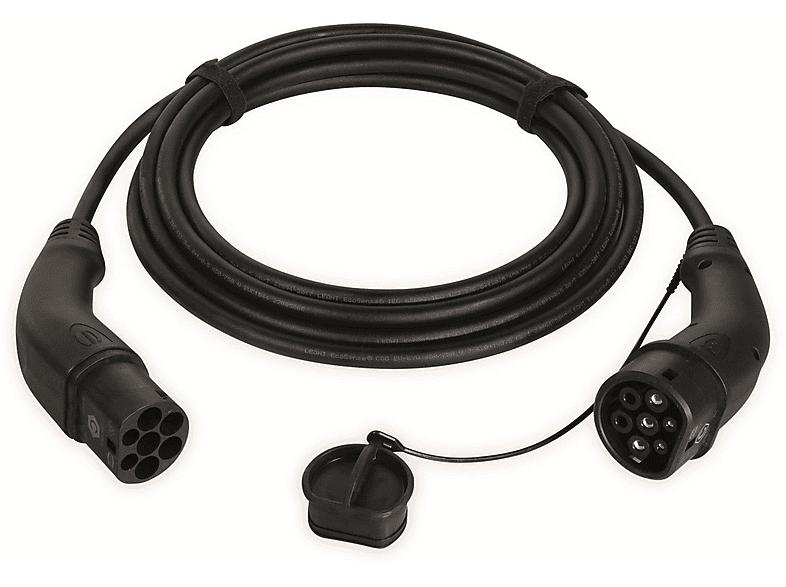 HARTING E-Auto-Ladekabel EVC0109, Typ 2, 1-phasig, 32 A, 7,4 kW, 5 m Ladekabel, schwarz