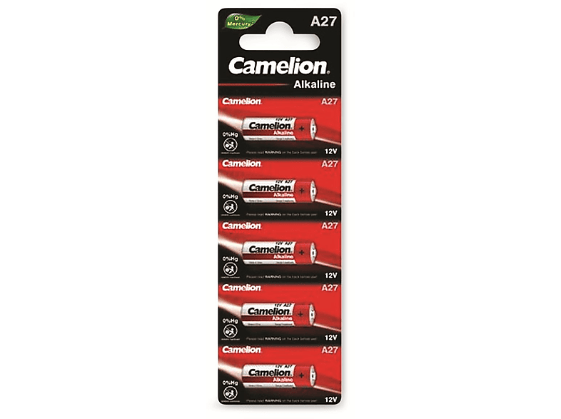 CAMELION 12V-Batterie, Plus Alkaline, A27, 5 Stück Alkaline Batterie
