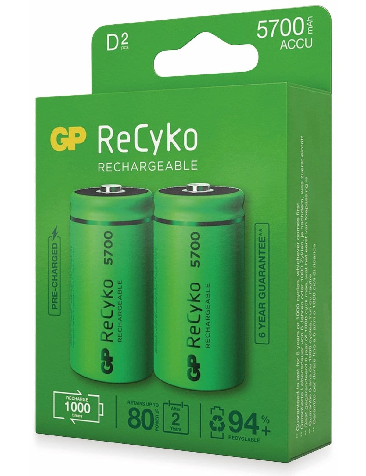 Green and white battery pack with two green cylindrical batteries.