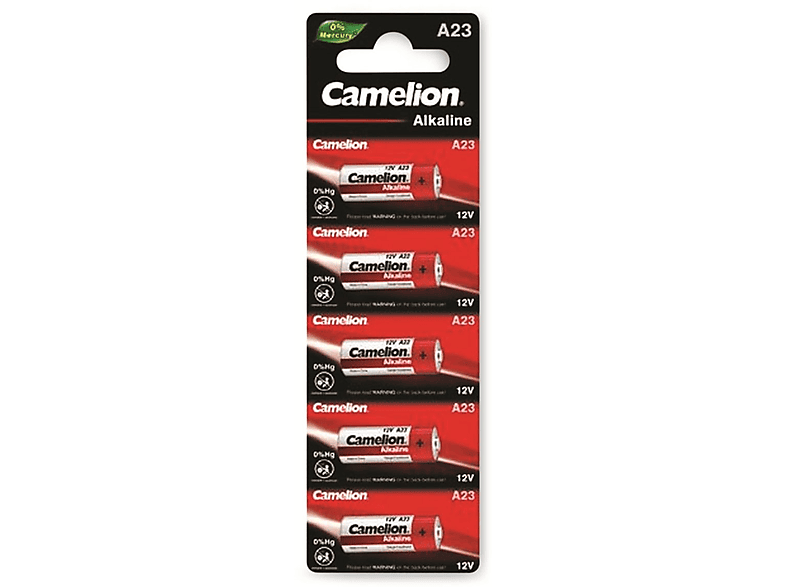 CAMELION 12V-Batterie, Plus Alkaline, A23, 5 Stück Alkaline Batterie